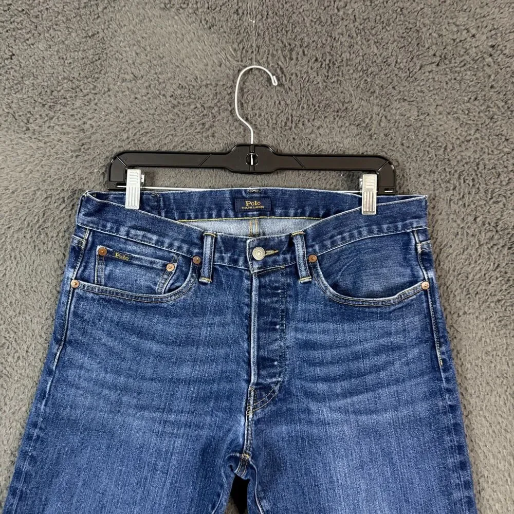 Polo Ralph Lauren Jeans Mens 32x32 Blue Varick Slim Fit Button Fly Dark Wash